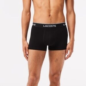 LACOSTE MENS BLACK LOGO BRIEFS MEDIUM SIZE